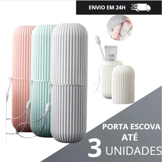 Estojo Porta Escovas De Dente E Creme Dental Portátil Viagem Bolsa Escola
