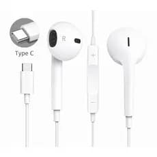 Fone De Ouvido Tipo C Para Xiaomi Branco Com Microfone Som HD Stereo Android Original Extra Bass