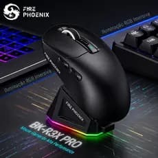 Mouse Gamer Sem Fio Fire Phoenix 24000 DPI RGB 3 Modos Sensor Paw3311 Recarregável Original Gamer Pro
