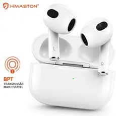 Fone de Ouvido Bluetooth TWS H'Maston RS20 - Som Grave HD, V5.4, Microfone Integrado e Bateria de Longa Duração
