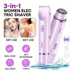 3 Em 1 Barbeador De Cabeça Dupla Portátil Mini Depilação Elétrica Com Luz Senhora Feminina Máquina De Cortar Cabelo Bato