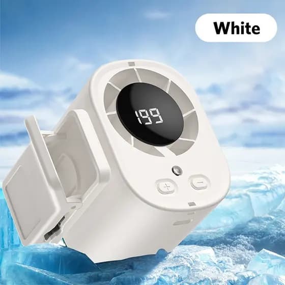 Mini Ventilador Portátil/Montado Na Cintura Com display digital Multifuncional Alto Vento Refrigeração Externa