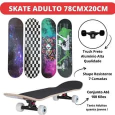 Skate Skateboard 78cm Adulto e Jovem
