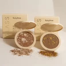 Marble Essence Ruby Rose Linha Glass Bronzer e Iluminador 2 em 1 Marmorizado 14,7g