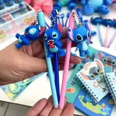 Caneta Stitch Decorada pingente 0.5 Gel Azul fofa Kawaii Lilo & Stitch