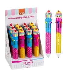 Caneta  TUTTI FRUTTI 10 cores BRW  Esferografica DIVERT 0.7MM