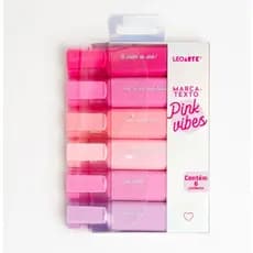 Marca Texto Pink Vibes 6 Cores Cx C/ 6 Estojos Leoarte