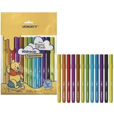 CANETINHA HIDROGRÁFICA URSINHO POOH KIT 12 CORES - LEO&LEO