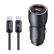 Carregador Veicular Turbo 60W USB + TIPO C Para Android e iPhone Carregamento Rápido A’GOLD