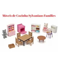 Móveis para cozinha Sylvanian Families | Fogão | Armário | Mesa | Cadeiras | Caixas