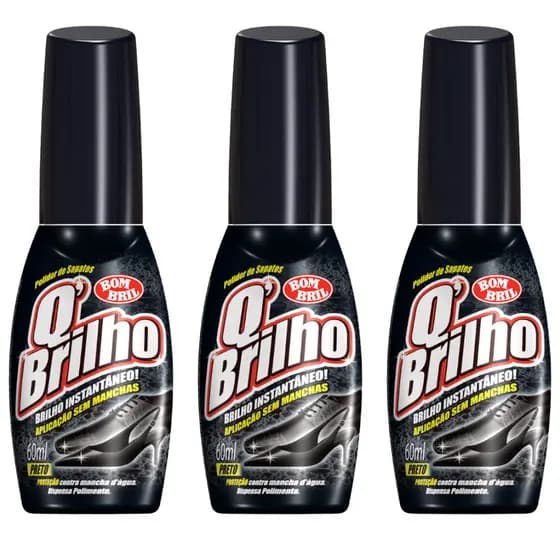 Kit 3 Ceras para Sapato Preto Polidor 60ml Q Brilho