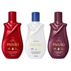 Kit 3 Hidratantes Corporais 200ml Paixão Tentadora + Framboesa Negra + Inspiradora