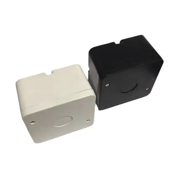 Caixa organizadora Sobrepor preta ou branca Quadrada Branca fecho parafuso CFTV cameras- 88x88x52mm