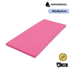 Colchonete Academia Escola Fitness Impermeável Rosa em Espuma 90x40x3cm