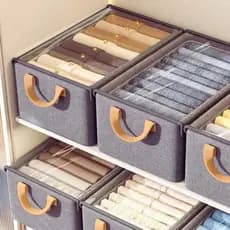 Organizador de Roupas com Tampa - Caixa Multiuso para Casa e Escritório