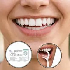 Fio Dental com Haste Descartável 100 Unidades Limpeza Profunda Bucal