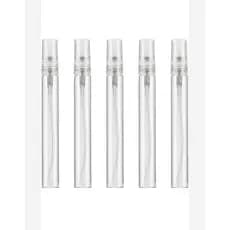 Kit 5 Frascos de vidro para amostra de perfume 10ml com válvula spray portátil