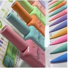 Kit12Esmaltes em Gel  Pastéis 10ml  Dafu Cores Incríveis com Alta Pigmentação e Excelente Qualidade Nail Designer