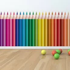 Adesivo de Parede Infantil Lapis de Cor 100x220