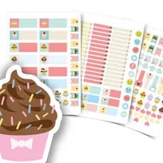 Etiquetas Escolares Personalizadas Cupcake e 2 Tags Mochila