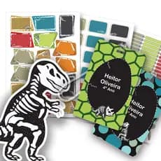Etiquetas Personalizadas Material Escolar Dinossauro 2 Tags