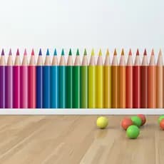 Adesivo de Parede Infantil Lapis de Cor Colorido para Quarto, Brinquedoteca, Escolas, Hospitais