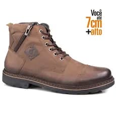 Bota Coturno Masculina Rafarillo Everest Alth Confortável Couro Legítimo Aumenta Altura Você + Alto