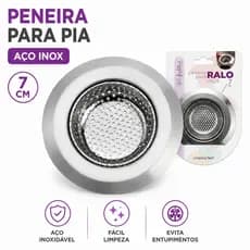 Peneira Ralo Para Pia Aço Inox 7cm Filtro De Resíduos Cozinha