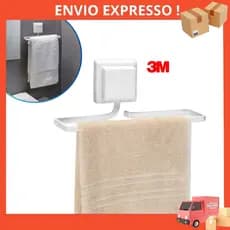 Suporte Porta Toalha de Rosto Banheiro Sem Furo 3M Branco