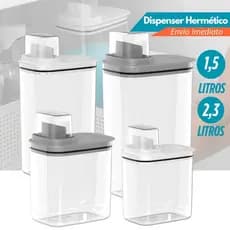 Dispenser Organizador Lavanderia 2,3 e 1,5 Litros Acrílico amaciante sabão em pó Lavanderia - OU