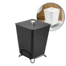 Lixeira Quadrada Com Aramado Interno 7 Litros Banheiro Cozinha Universal Multiuso