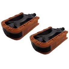 Pedal Nylon Rosca Fina 1/2 Bicolor Metalciclo Preto/Marrom