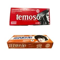 Grampo de cabelo temoso preto nº5 com 1000 grampos e nº7 com 400 grampos