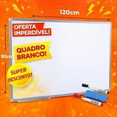 Quadro Branco 120x90 Grande Com 2 Canetas e Apagador Lousa Anotações Estudo Escritório Aula Online