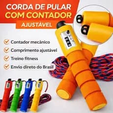 Corda de Pular com Contador Mecânico Ajustável Fitness Academia Treino Cardio