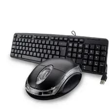 Teclado e Mouse Basico Com Fio Computador Pc Mousepad