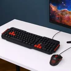 Kit Teclado e Mouse Gamer Start Multimidia 5+ 2.0 Português Com Fio USB Abnt 2 1,5m Chaveiro