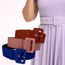Cinto Fashion Liso Forrado Fivela Quadrada Suplex Moda Em Alta Unitário