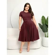 Vestido Midi Godê Novas Estampas P ao GG Tecido Suplex
