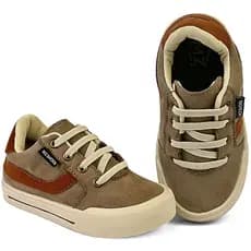 Tênis Infantil Menino Casual Cano Baixo Taupe Caramelo Conforto Escolar BB&Kids