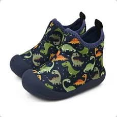 Bota Infantil Bebê Sapameia Dinossauro Azul Infantil Cano Alto Casual Conforto Menino BB&Kids