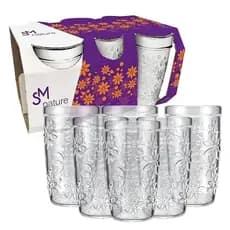 jogo de Copos Nature 6 Peças de copo de vidro 270ml Nadir