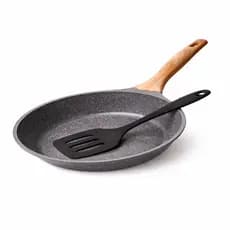 Frigideira Antiaderente Cerâmica Gás Indução espatula Preto 24cm