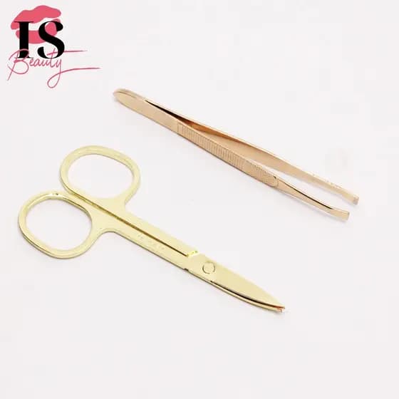 Kit Tesoura + Pinça pra Sobrancelha / Kit Manicure Set - MEY