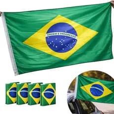 Bandeira do Brasil Grande 90x150cm Kits De 1 a 4 Unidades Premium Varanda Torcida Capô Carro