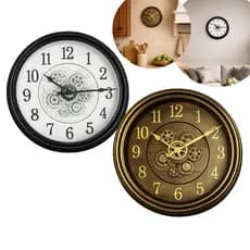 Relógio De Parede Retrô Decorativo 36,5cm Engrenagens Para Sala Cozinha Quarto