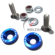 Parafuso Placa Alumínio Anodizado Moto / Carro O Par Azul