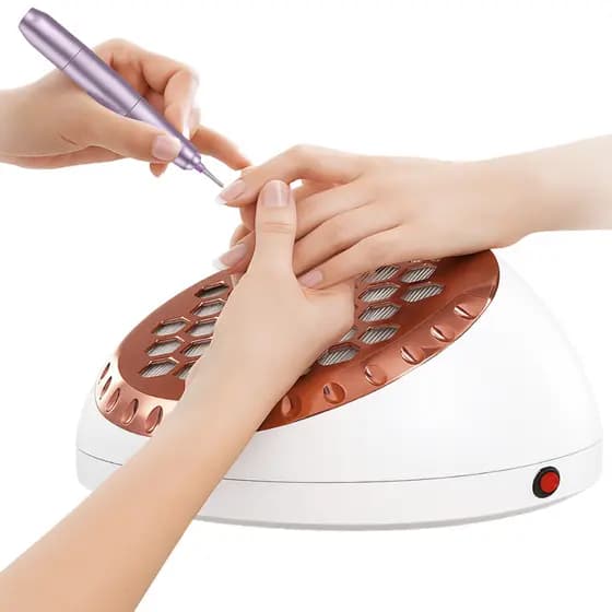 Coletor Aspirador Sugador Pó Profissional Para Unhas Gel Fibra De Vidro Branco Aspirador de po para Alongamento de Unhas