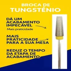 Broca Para Remoção de Gel e Acabamento de Unha Cônica Nivelamento Suave Profissional de Tungstênio Lixa eletrica p Unhas