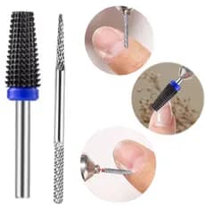 Kit 2 brocas de Tungstênio Profissional Cônica acabamento do Gel + Broca 2 Ponta para Remoção e desgaste da unha natural